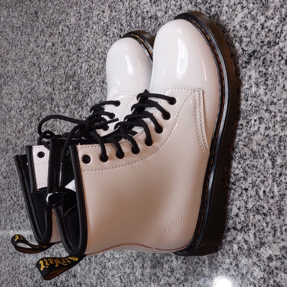 Dr. Martens 1460 8-Eye Patent Boot - White